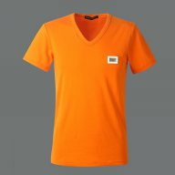 D&G Dolce and Gabbana Orange Plate Logo Мъжка Тениска size 48 (M), снимка 1 - Тениски - 7562835