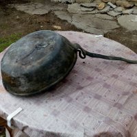 Бакърен,меден тиган #2, снимка 4 - Антикварни и старинни предмети - 20778965