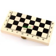 Комплект шах и табла в красива дървена кутия с размери - 25х25 см, снимка 1 - Други - 15752718