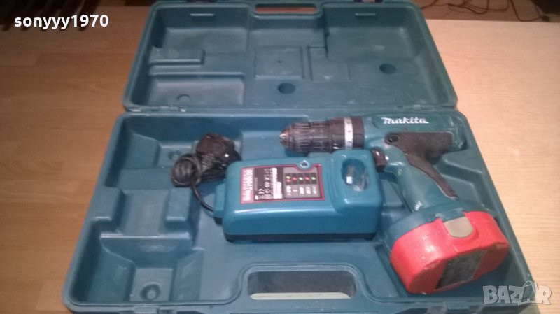 makita-куфар+винтоверт+зарядно+батерия-внос англия, снимка 1