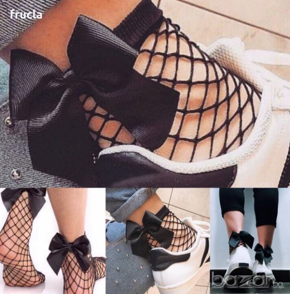Къси Чорапи Мрежа с Панделка, снимка 1