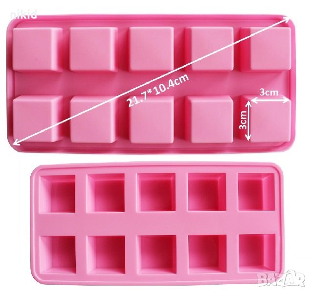 3 см квадрат куб кубчета силиконов молд форма калъп за фондан шоколад гипс сапун бонбони желе, снимка 1