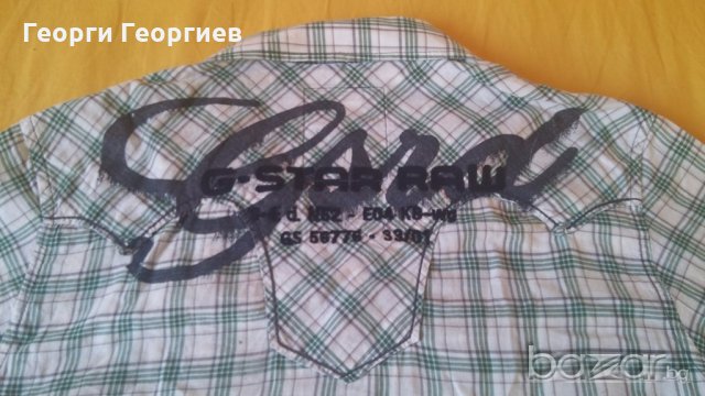 Мъжка риза G-Star/Джи Стар, 100% оригинал с много апликации, снимка 12 - Ризи - 18911736