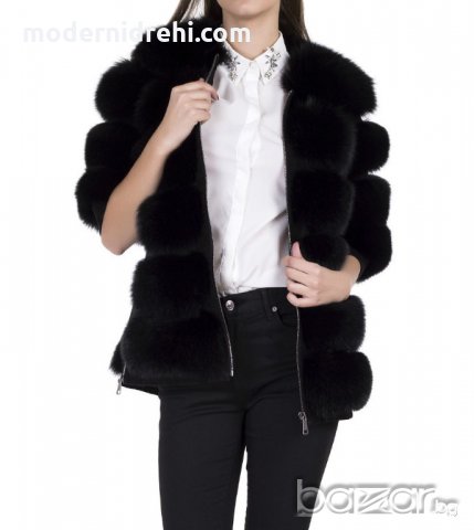Дамско палто от лисица черно, снимка 2 - Палта, манта - 20450315