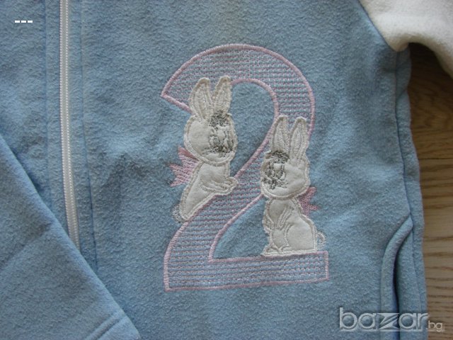 Светлосин анцуг МОМИЧЕ горно и долно + блуза, снимка 2 - Детски Блузи и туники - 15686714