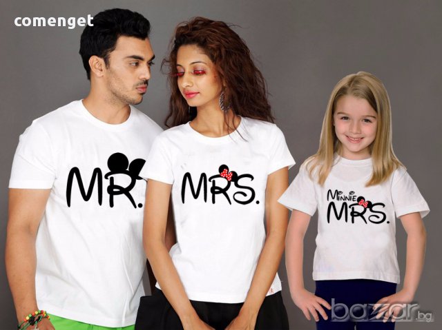 НОВО! Детски тениски MR & MRS MICKEY MOUSE с DISNEY принт! Поръчай модел с ТВОЯ идея!, снимка 2 - Детски тениски и потници - 15509234