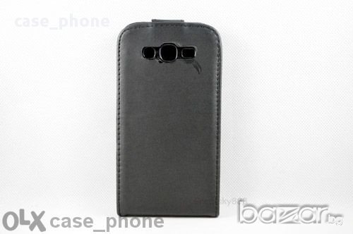 Нов черен вертикален флип кейс от кожа за Samsung Galaxy Grand Duos I9082, снимка 2 - Калъфи, кейсове - 10957678