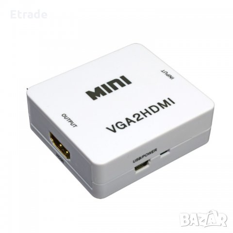  VGA към HDMI преходник, конвертор, адаптер,  1080p HDTV, снимка 2 - Плейъри, домашно кино, прожектори - 23493943