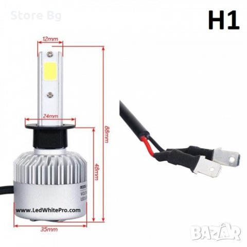 Комплект Автомобилни LED Крушки – C6 H1 – 72W/7600LM/6000K, снимка 2 - Аксесоари и консумативи - 25465996