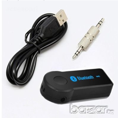 Bluetooth AUX аудио приемник комплект за кола , снимка 2 - Слушалки, hands-free - 19599798