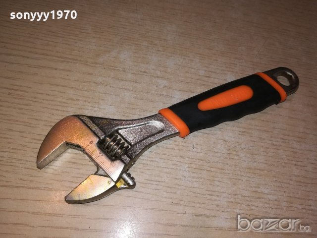 френски ключ 8 инча с гумена дръжка-21см-нов, снимка 2 - Ключове - 20816751