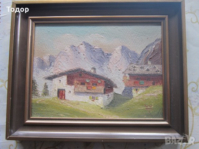 Стара картина масло подписана , снимка 6 - Картини - 25405268