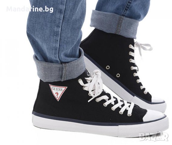 ПРОМО 🍊 GUESS 41-42-43 номер 🍊 Черни мъжки обувки с лого на марката нови с кутия, снимка 5 - Кецове - 25959058