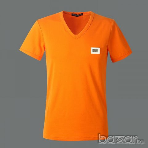 D&G Dolce and Gabbana Orange Plate Logo Мъжка Тениска size 48 (M)