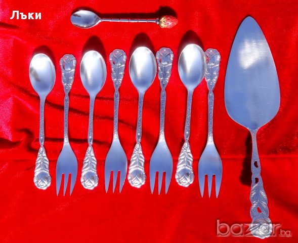 Посребрена лопатка за торта и вилица,рози,барок. , снимка 2 - Прибори за хранене, готвене и сервиране - 17705050