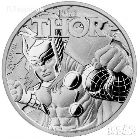 1 oz Сребро Марвел - ТОР - 2018, снимка 1