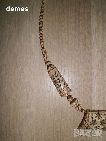 Колие от камилска кост в гръндж стил, снимка 4 - Колиета, медальони, синджири - 23510856