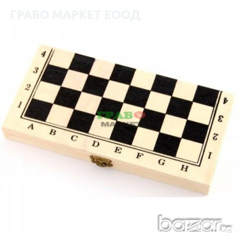 Комплект шах и табла в красива дървена кутия с размери - 25х25 см, снимка 1 - Други - 15752718