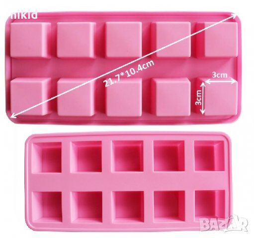 3 см квадрат куб кубчета силиконов молд форма калъп за фондан шоколад гипс сапун бонбони желе, снимка 1 - Форми - 21712681