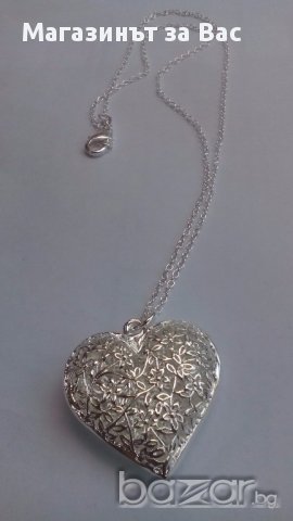 Колие с 3D сърце, снимка 2 - Колиета, медальони, синджири - 17505942