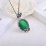 Колие, медальон огърлица, изумруд, снимка 2