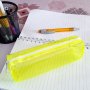 Прозрачен ученически несесер за моливи неонови цветове малък, снимка 5
