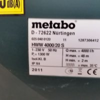 Хидрофорна помпа METABO HWW 4000 20S, снимка 3 - Напояване - 26000879