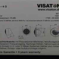 високочестотни пищялки VISATON- Germany, нови, немски, внос от Германия. , снимка 4 - Тонколони - 19567337