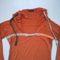 Оранжева блуза, снимка 2 - Блузи с дълъг ръкав и пуловери - 21242785