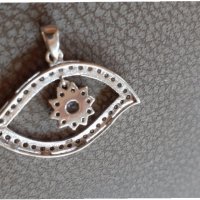 НОВА сребърна висулка - око , снимка 3 - Колиета, медальони, синджири - 25716806