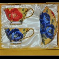 Чаши за кафе и чай-оригинален костен порцелан със злато, снимка 6 - Чаши - 18705283