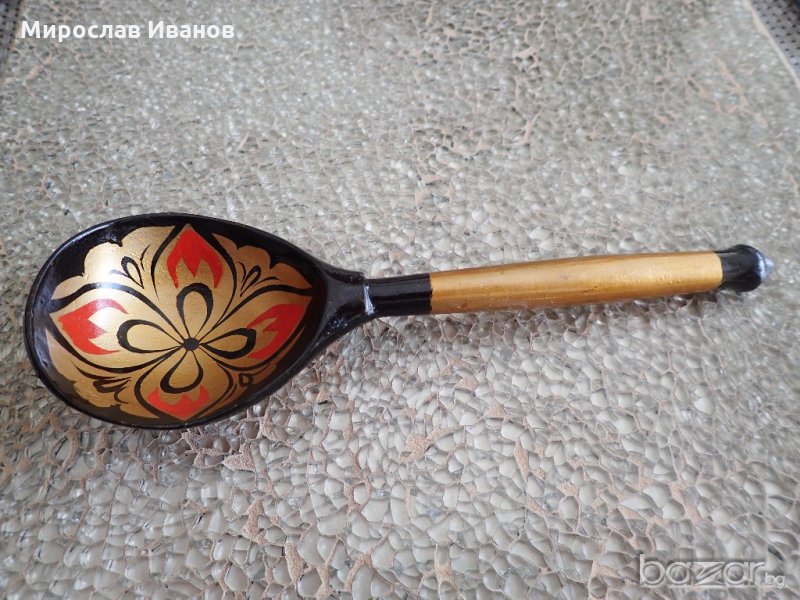 руска лъжица, изработена от дърво, снимка 1