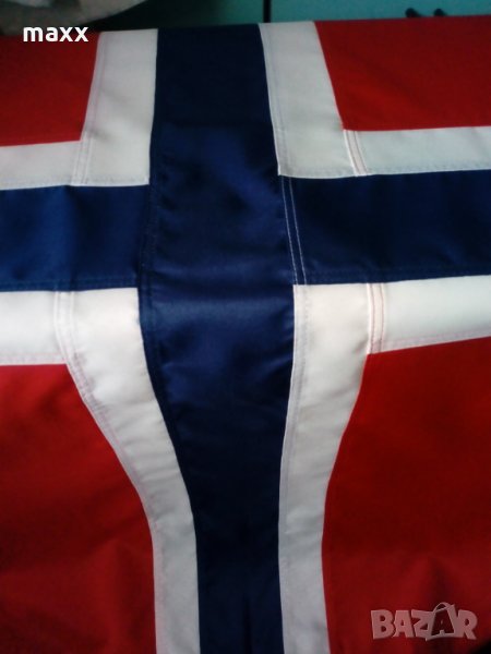 Знаме флаг Норвегия  65 х 90 см, шито, много здраво, снимка 1
