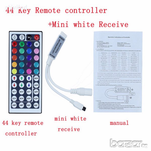 LED RGB дистанционно управление IR 44-бутона, снимка 1