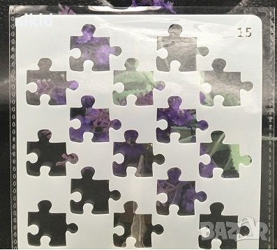 Пъзел шаблон стенсил спрей за торта украса кекс декорация с пудра захар, снимка 1