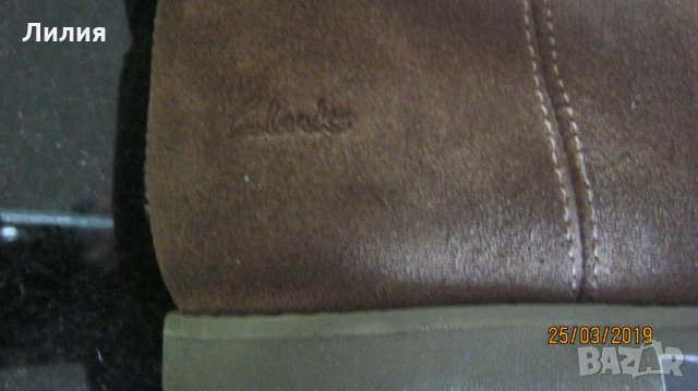 Пролетни ботуши Clarks UK 2,5  EUR 35, естествен велур, снимка 4 - Детски обувки - 24812084