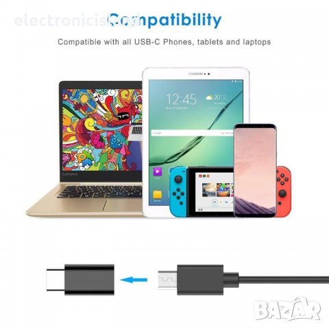 Адаптер женски Микро Micro USB към мъжки Тип Type C, снимка 10 - Селфи стикове, аксесоари - 22220010