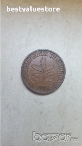 Монета 2 Немски Пфенига 1989г. / 1989 2 German Pfennig Coin-KM# 106a-J# 381a-Schön# 104a, снимка 2 - Нумизматика и бонистика - 15409817