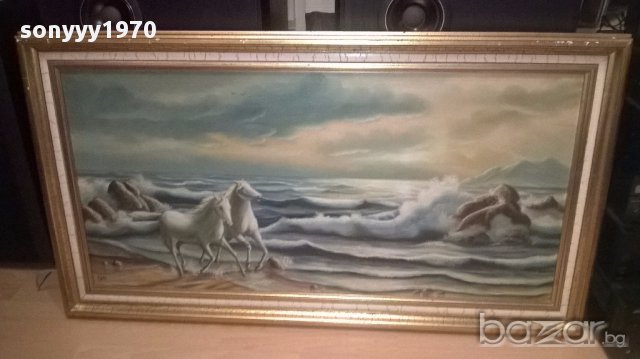 Egido-Огромна картина-платно/масло 114/64см-внос от канарските острови, снимка 2 - Антикварни и старинни предмети - 16072686