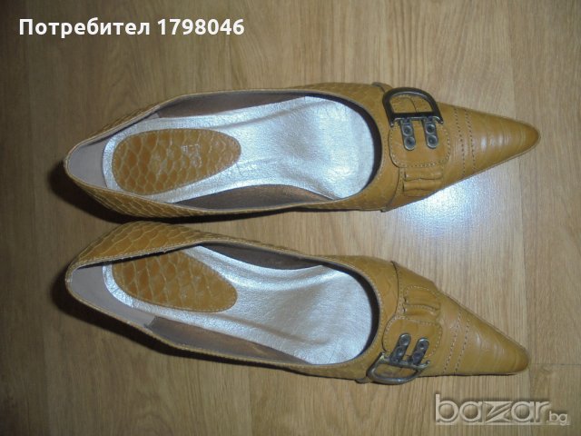 Елегантни дамски обувки № 38      Жълти , снимка 2 - Дамски обувки на ток - 19519858