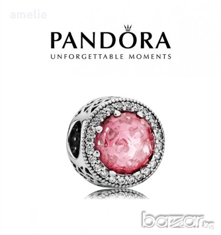 Черен Петък! Pandora талисман Blush Pink. Колекция Amélie, снимка 1 - Гривни - 18802509