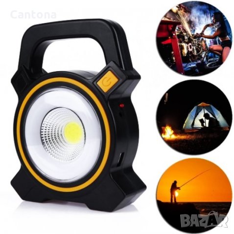 Преносима работна лампа и фенер със соларен панел и USB порт – Cob Work Lights JY-819, снимка 2 - Къмпинг осветление - 23794545