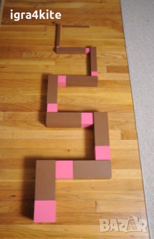 Кафява стълба + розова кула Монтесори малък размер 0.7-7см. ПРОМО, снимка 4 - Образователни игри - 25000102