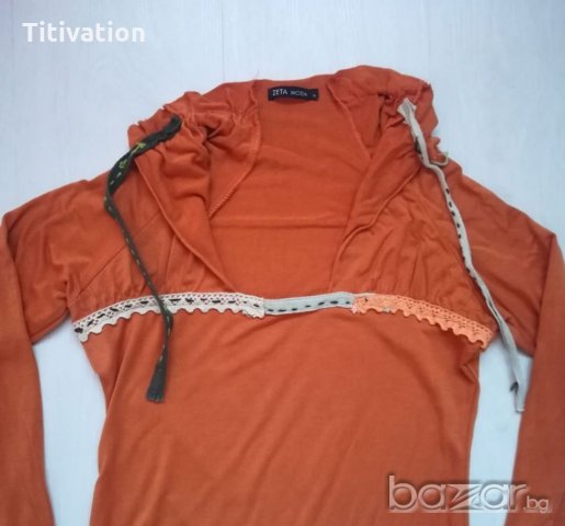 Оранжева блуза, снимка 2 - Блузи с дълъг ръкав и пуловери - 21242785