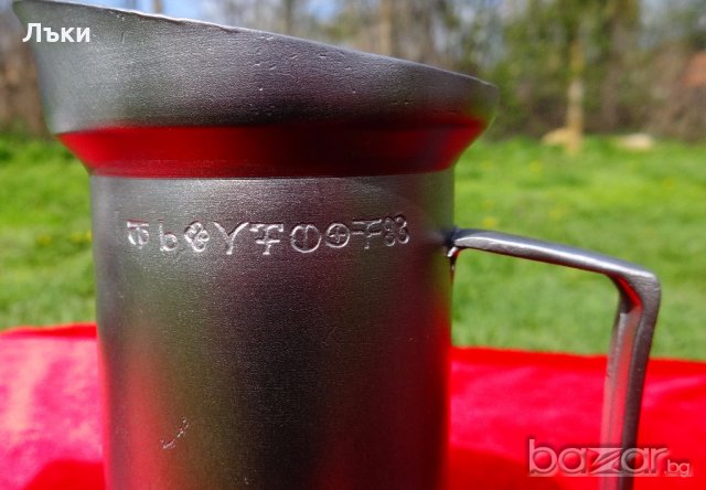 Старинна кана от калай,мензура,мярка за обем. , снимка 3 - Антикварни и старинни предмети - 19180245