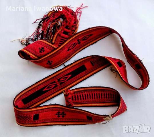 Стар ръчнотъкан колан за женска носия, снимка 3 - Антикварни и старинни предмети - 23013246