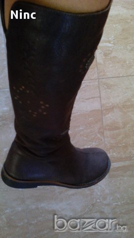 Дамски ботуши тъмно кафеви с капси №36, снимка 3 - Дамски ботуши - 12415502