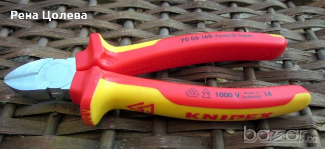 Клещи резачки Knipex VDE 160мм двукомпонентна дръжка, снимка 2 - Клещи - 18601858