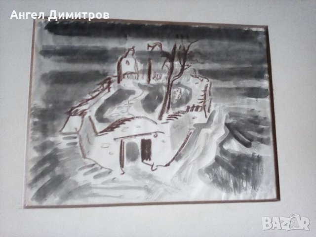 Картина смесена техника Мони Аладжемов , снимка 2 - Картини - 25413611