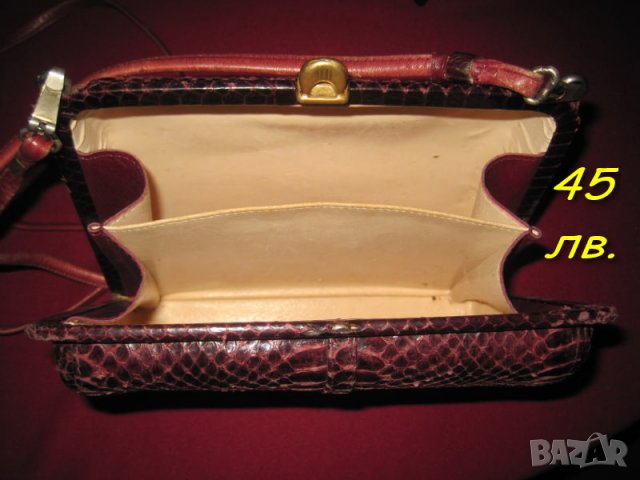 Дамска чанта от естествена кожа на змия, питон, снимка 3 - Чанти - 22191158
